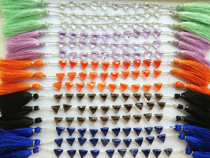 10 Pieces | Natural Gemstone Faceted Briolette Triangle Beads 10x10MM | Triangle Cut Beads
