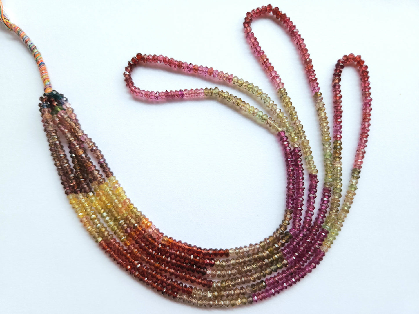 Natural Multi Garnet Faceted Rondelle Beads