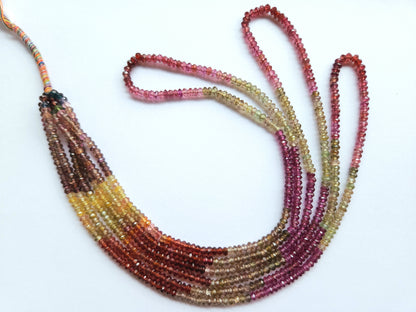 Natural Multi Garnet Faceted Rondelle Beads