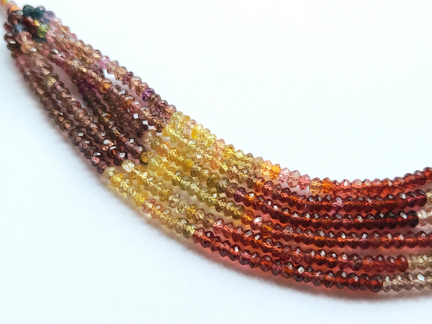 Natural Multi Garnet Faceted Rondelle Beads