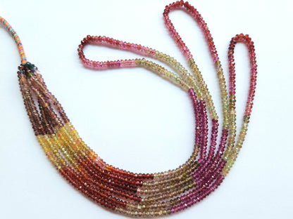 Natural Multi Garnet Faceted Rondelle Beads
