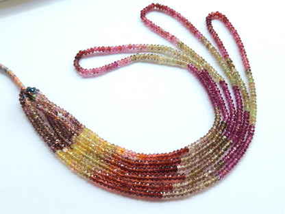 Natural Multi Garnet Faceted Rondelle Beads
