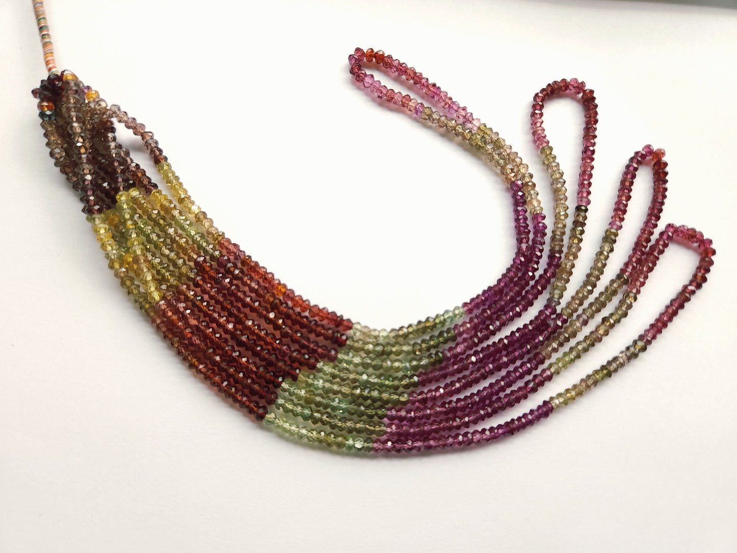 Natural Multi Garnet Gemstone Faceted Rondelle Shape Beads