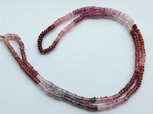 Natural Multi Spinel Gemstone Faceted Rondelle Shape Beads