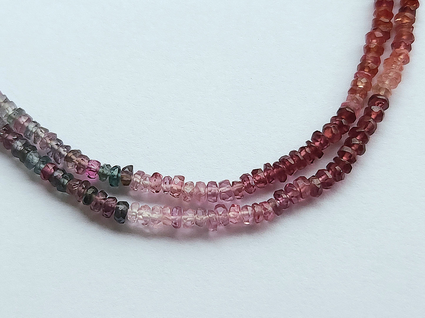 Natural Multi Spinel Gemstone Faceted Rondelle Shape Beads