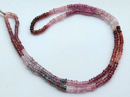 Natural Multi Spinel Gemstone Faceted Rondelle Shape Beads