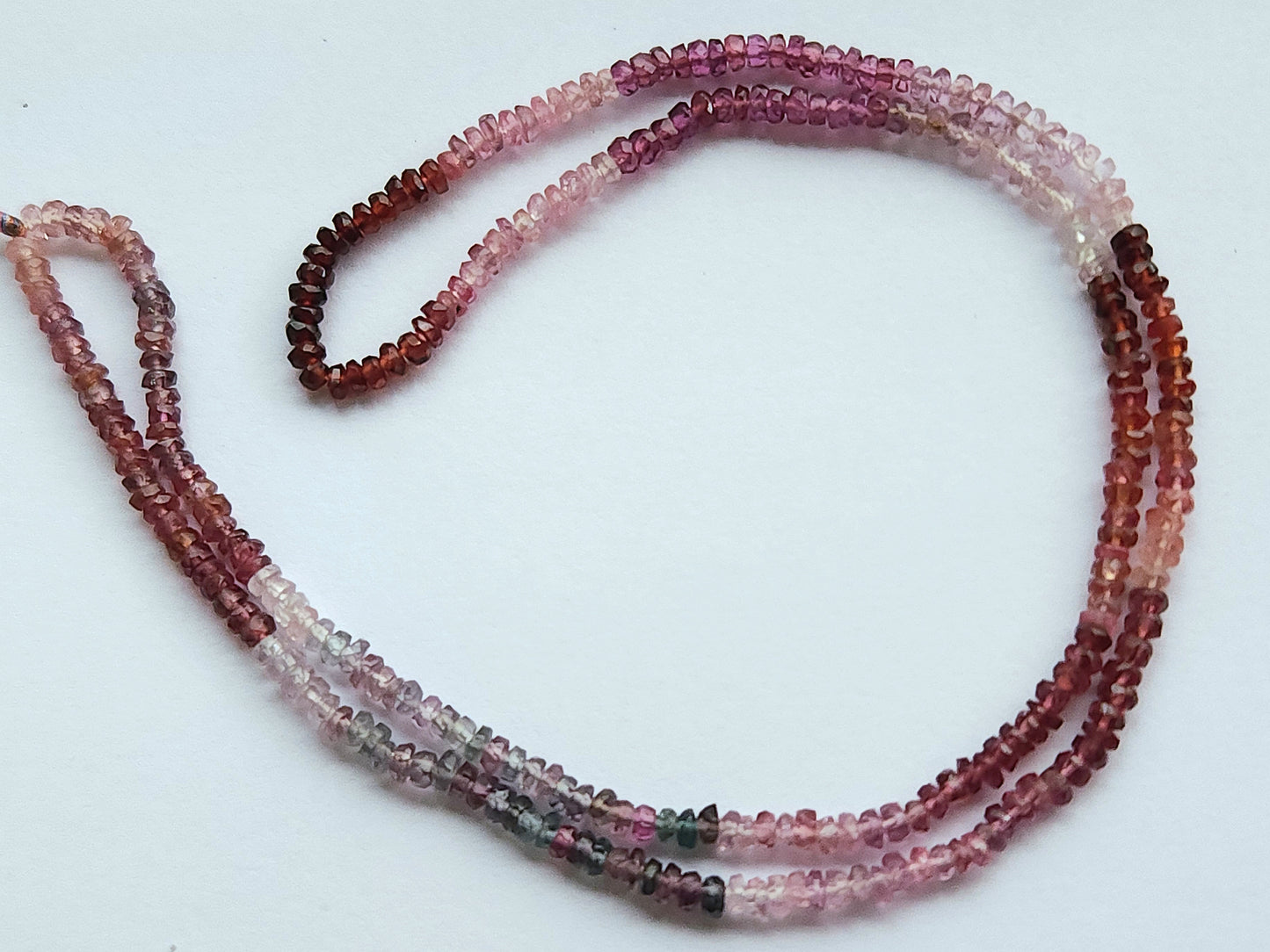 Natural Multi Spinel Gemstone Faceted Rondelle Shape Beads