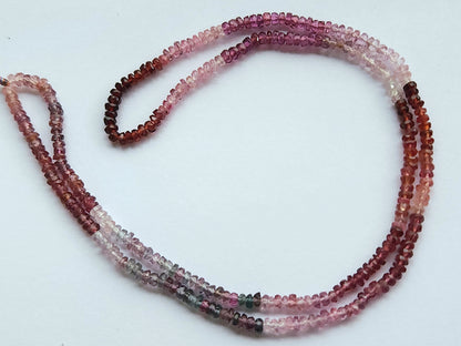 Natural Multi Spinel Gemstone Faceted Rondelle Shape Beads