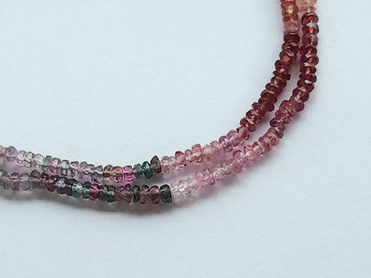 Natural Multi Spinel Gemstone Faceted Rondelle Shape Beads