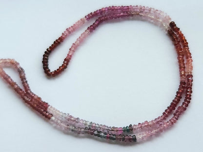 Natural Multi Spinel Gemstone Faceted Rondelle Shape Beads