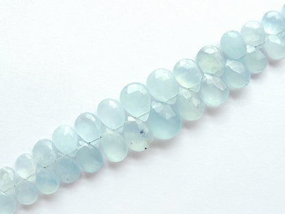 Natural Aquamarine Faceted Pear Briolette Beads