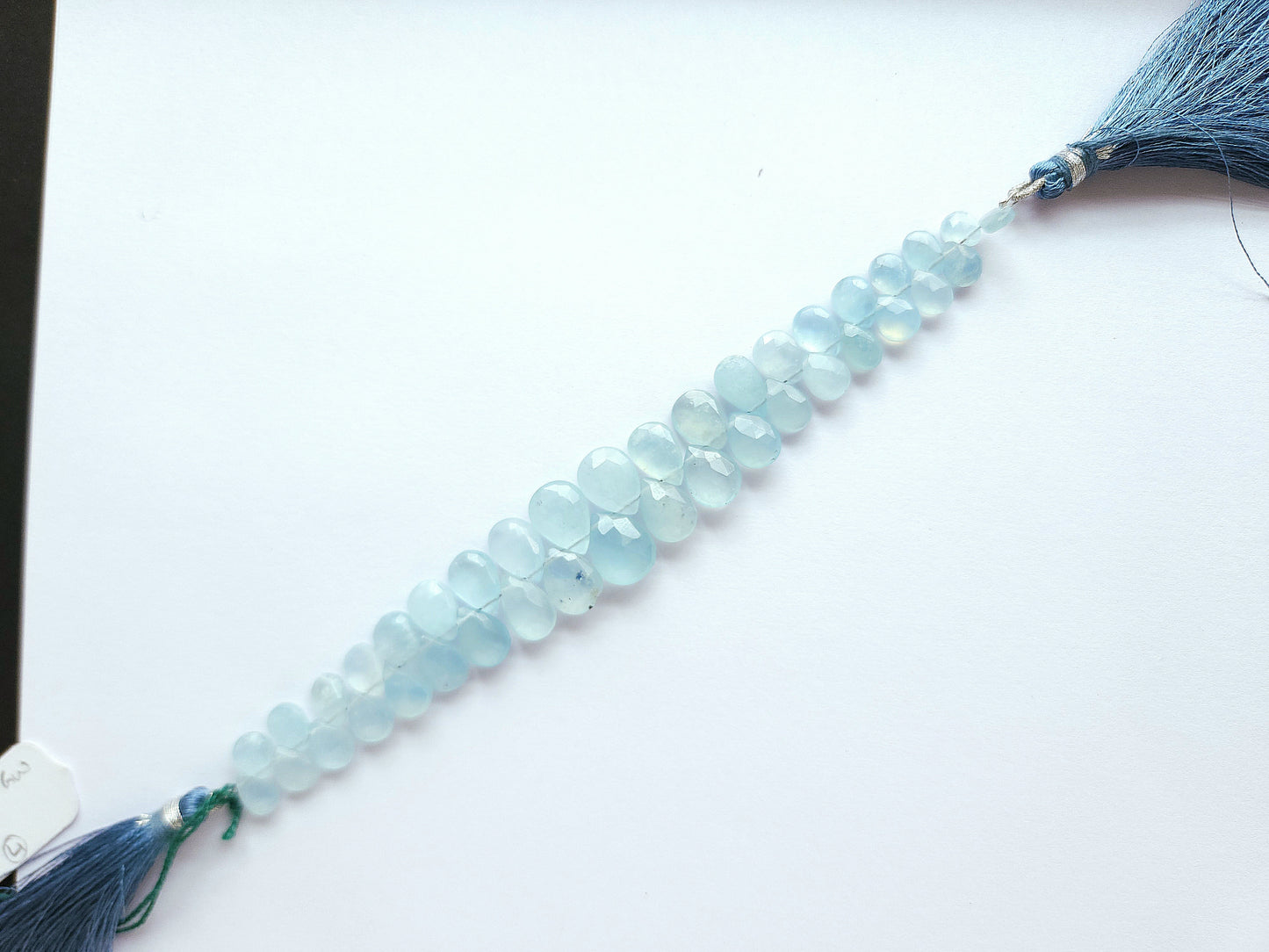 Natural Aquamarine Faceted Pear Briolette Beads