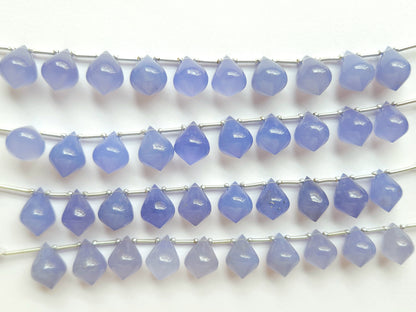 AAA Blue Chalcedony Slanted Shape Drops