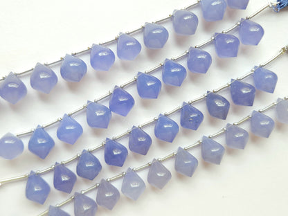 AAA Blue Chalcedony Slanted Shape Drops