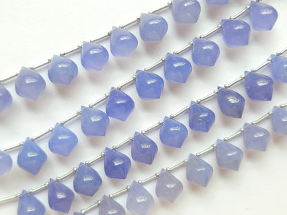AAA Blue Chalcedony Slanted Shape Drops