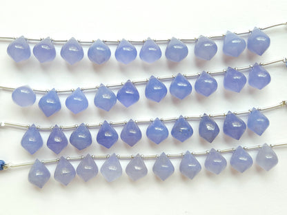 AAA Blue Chalcedony Slanted Shape Drops