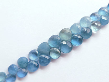 Natural Aquamarine Faceted Heart Shape Briolette Beads