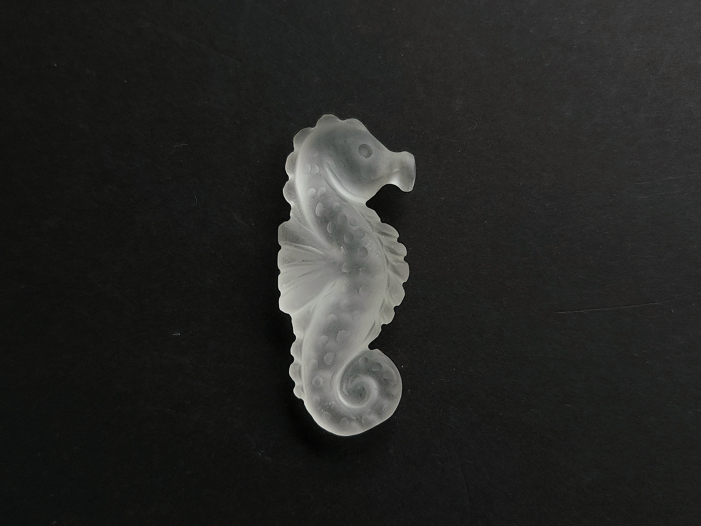 Natural Crystal Quartz Frost Carved Seahorse