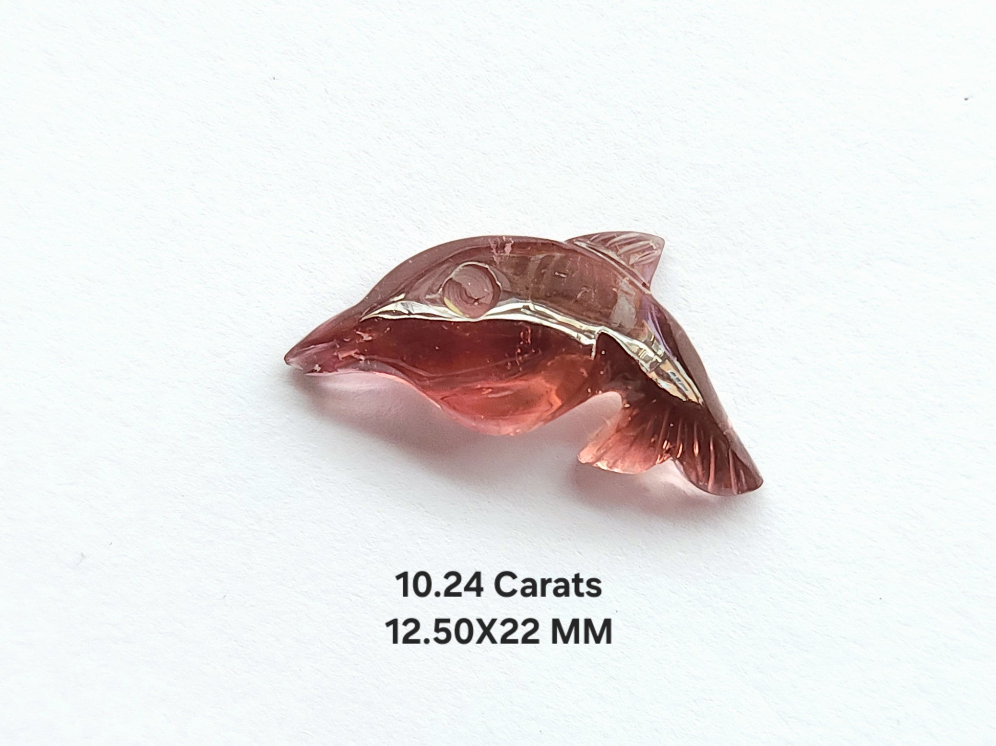Natural Tourmaline Carved Dolphin