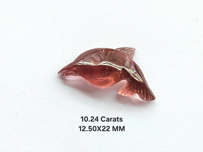 Natural Tourmaline Carved Dolphin
