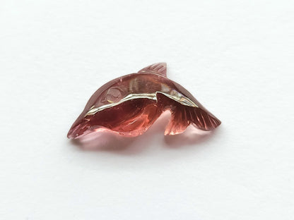 Rare! Natural Pink Tourmaline Carved Dolphin