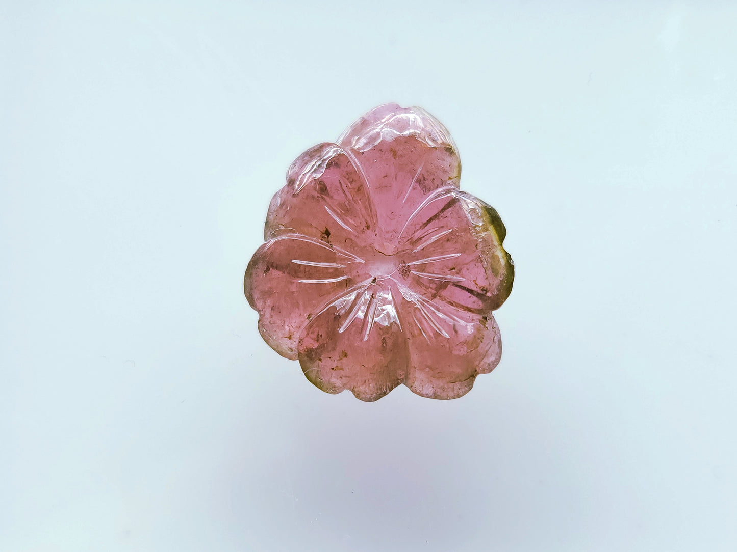 Natural Pink Tourmaline Hand-Carved Flower For Pendant & Jewelry Making