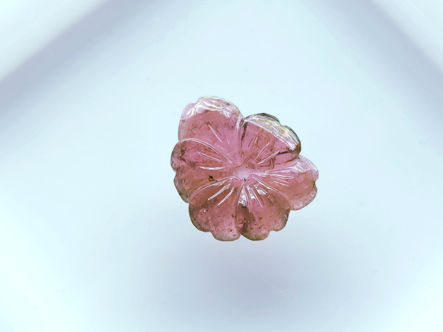 Natural Pink Tourmaline Hand-Carved Flower For Pendant & Jewelry Making