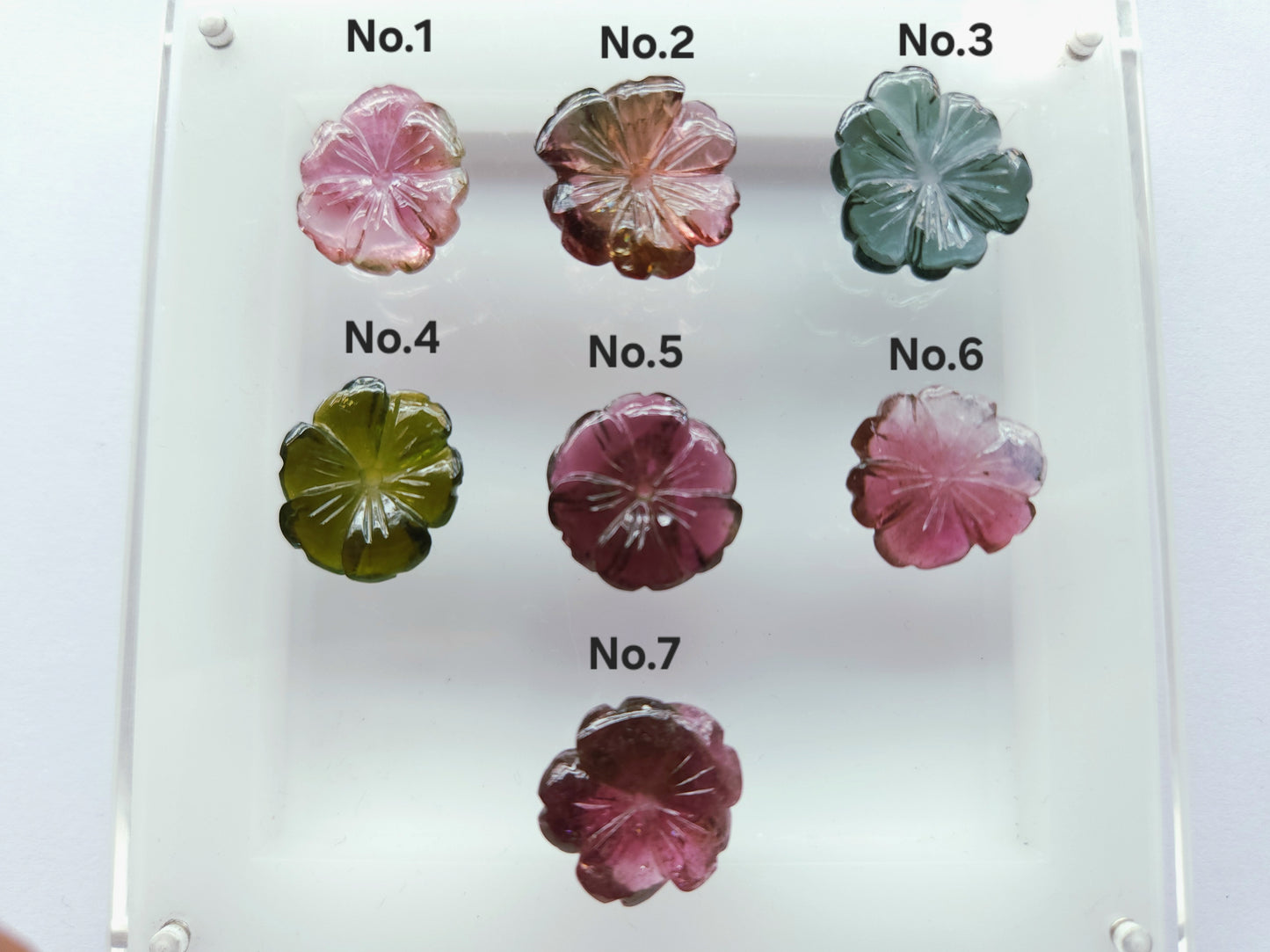 Natural Tourmaline Hand-Carved Flowers For Pendant & Jewelry Making