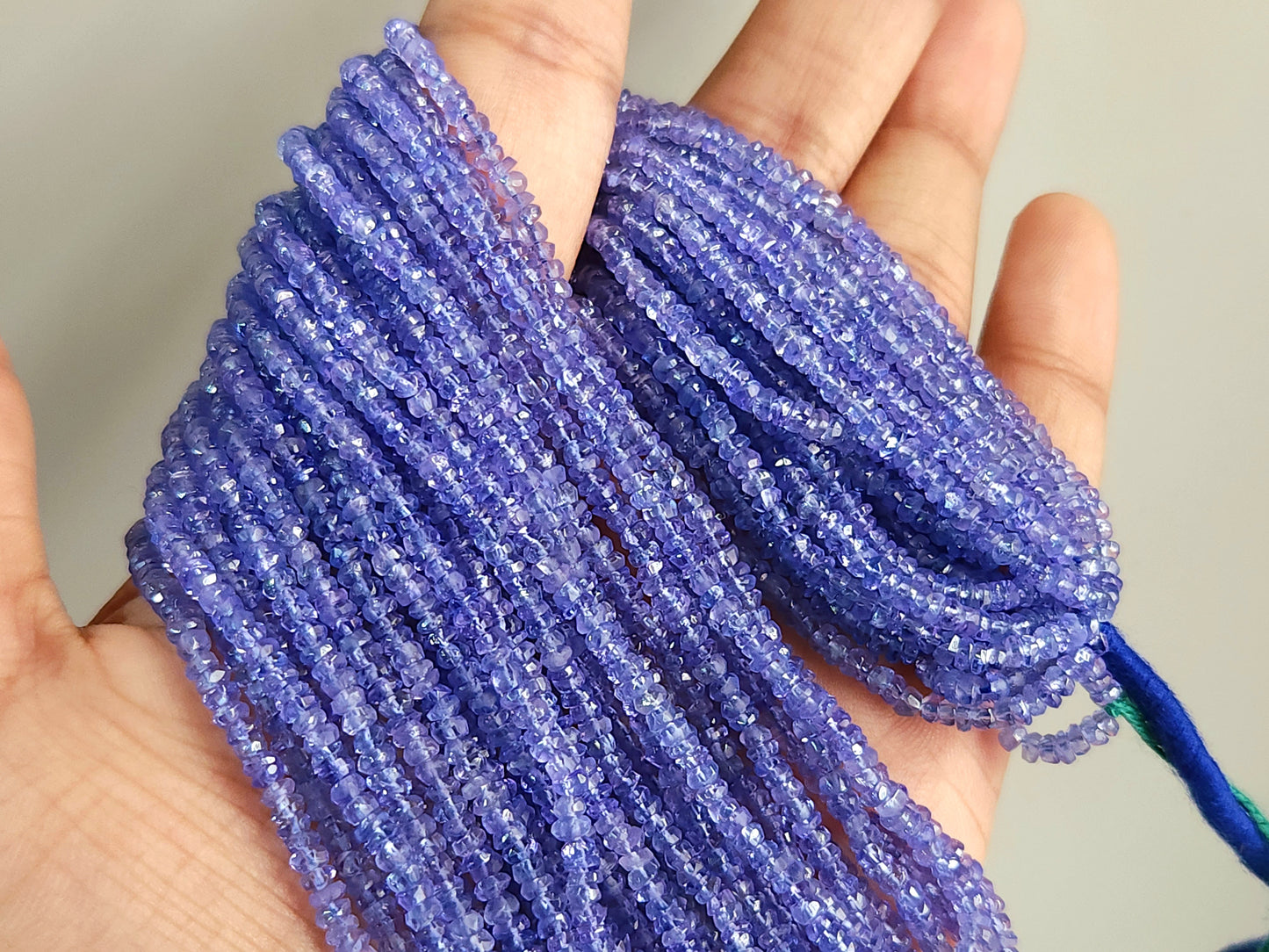 Natural AAA Tanzanite Faceted Rondelle Shape Beads | 3MM
