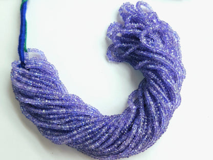Natural AAA Tanzanite Faceted Rondelle Shape Beads | 3MM