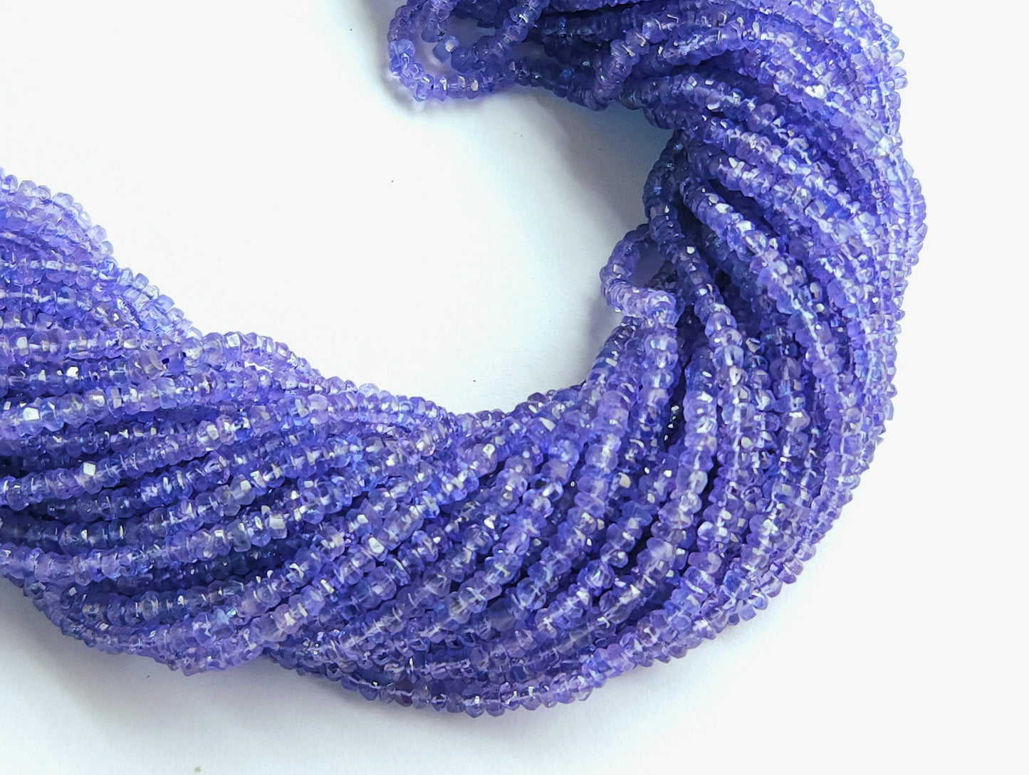 Natural AAA Tanzanite Faceted Rondelle Shape Beads | 3MM