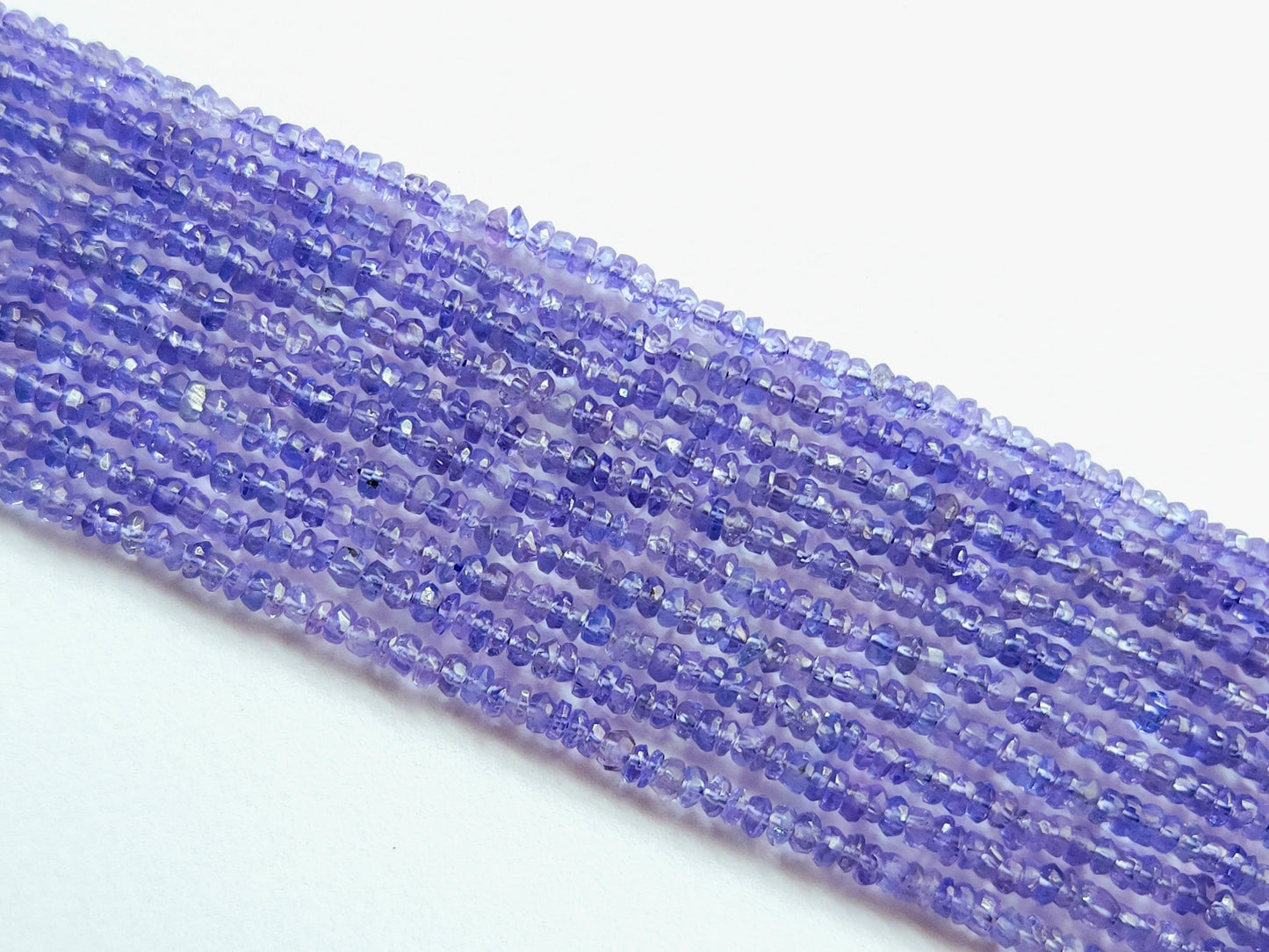 Natural AAA Tanzanite Faceted Rondelle Shape Beads | 3MM