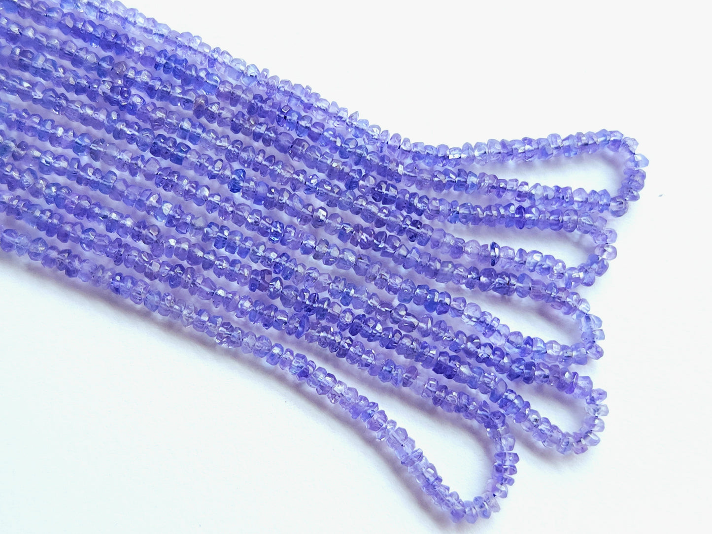 Natural AAA Tanzanite Faceted Rondelle Shape Beads | 3MM