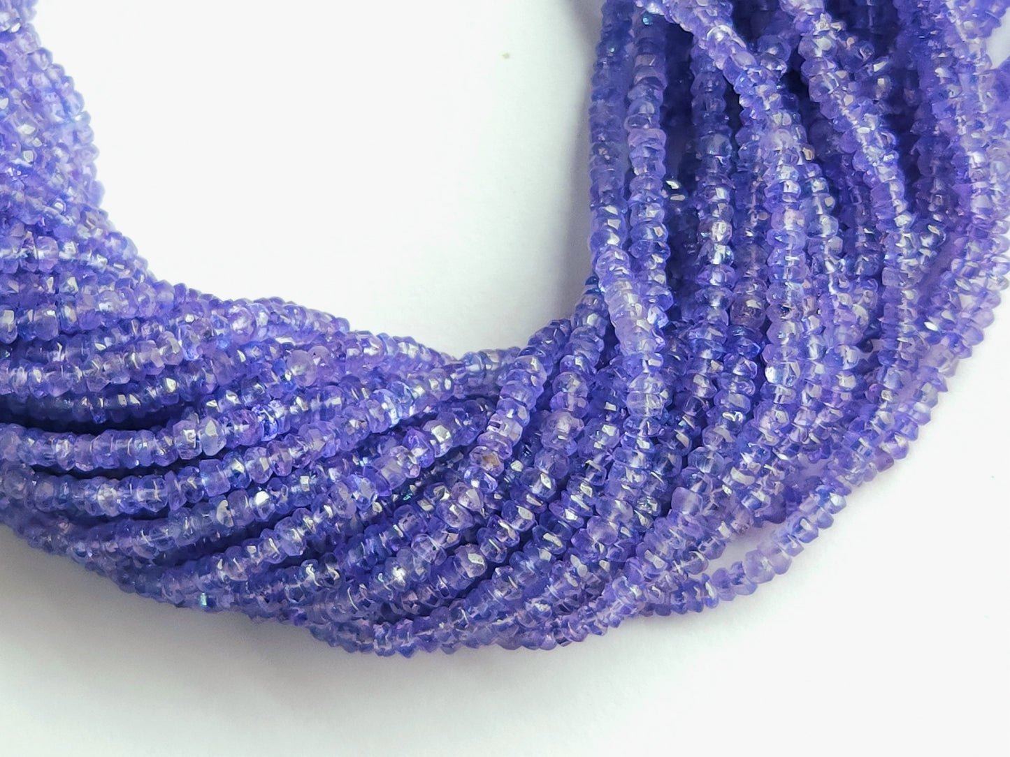 Natural AAA Tanzanite Faceted Rondelle Shape Beads |3 To 3.25 MM