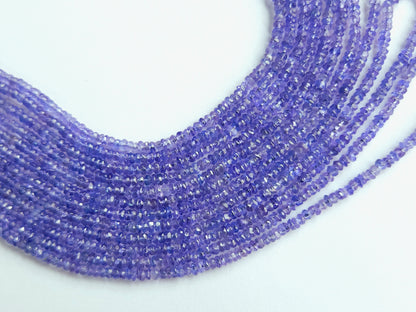 Natural AAA Tanzanite Faceted Rondelle Shape Beads |3 To 3.25 MM