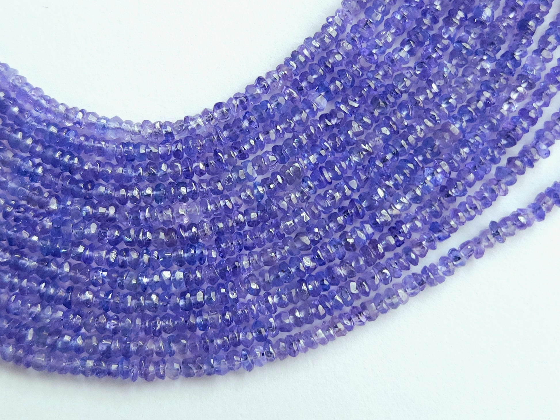 AAA Natural Tanzanite Faceted Rondelle Shape Beads
