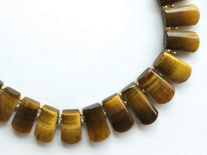 Natural Tiger's Eye Bib Necklace | Handmade Gemstone Cleopatra Choker