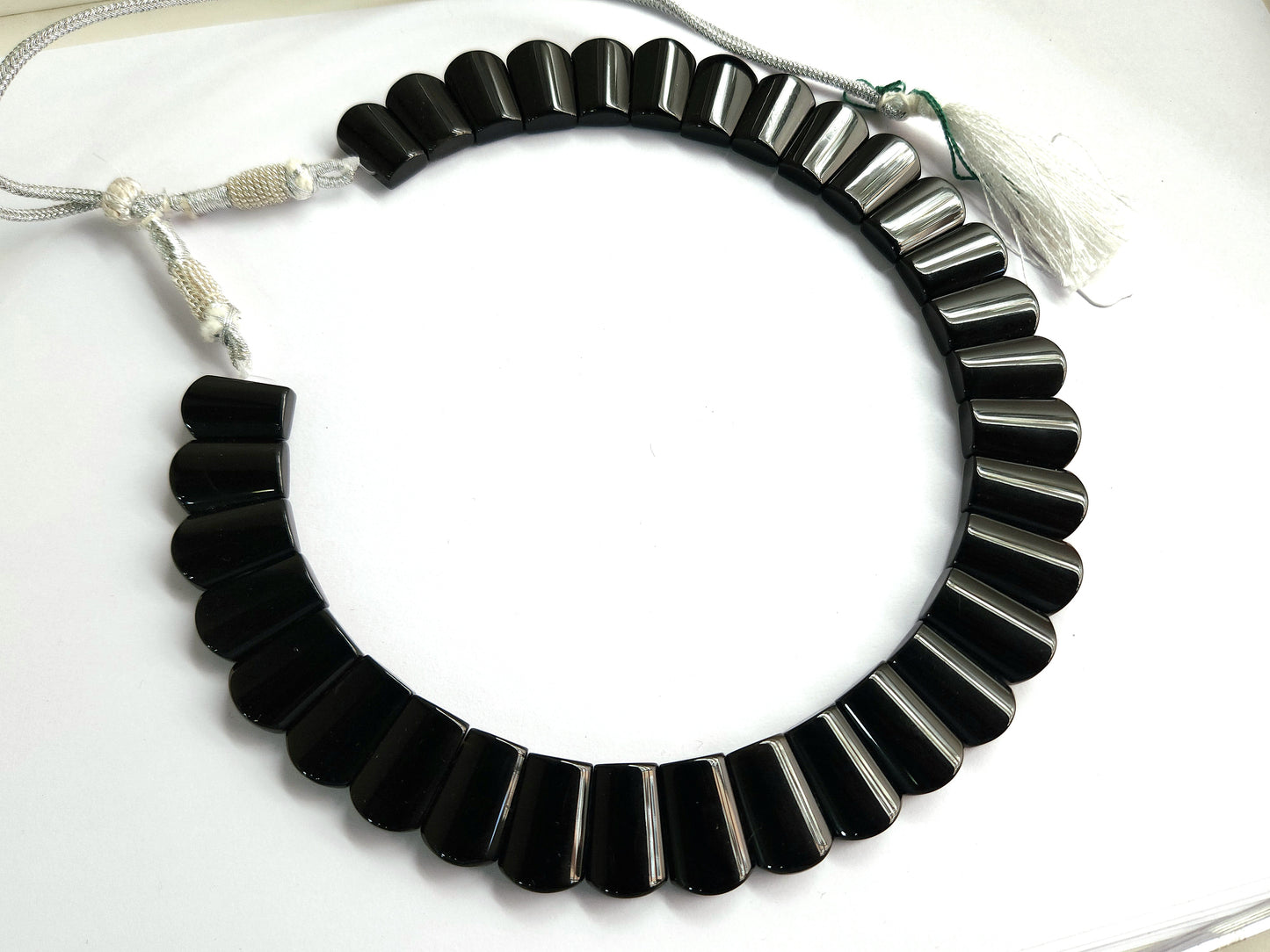 Natural Black Onyx Bib Necklace | Handmade Gemstone Cleopatra Choker
