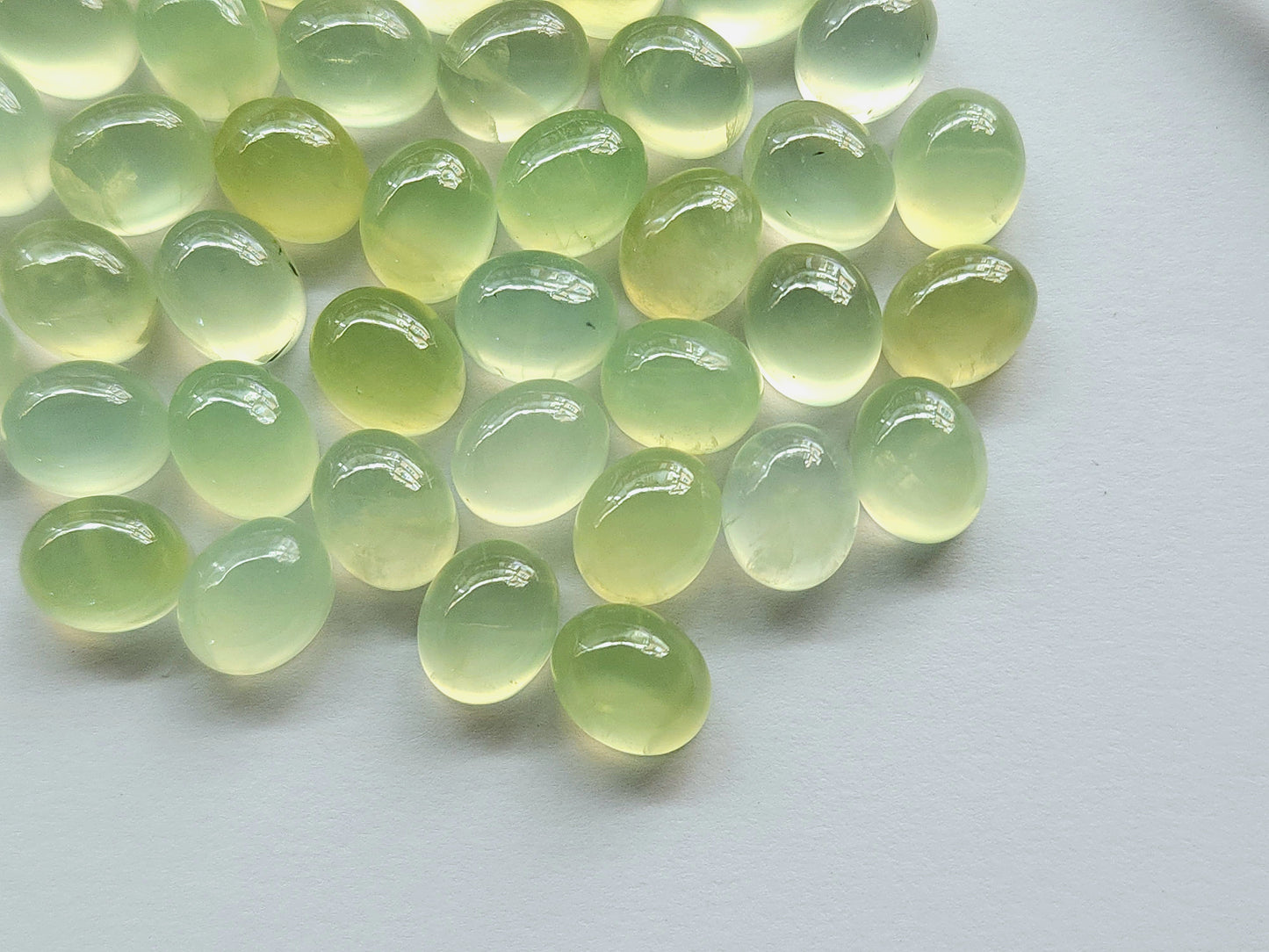 AAA Natural Prehnite Oval Shape Cabochon Pairs for Earrings & More
