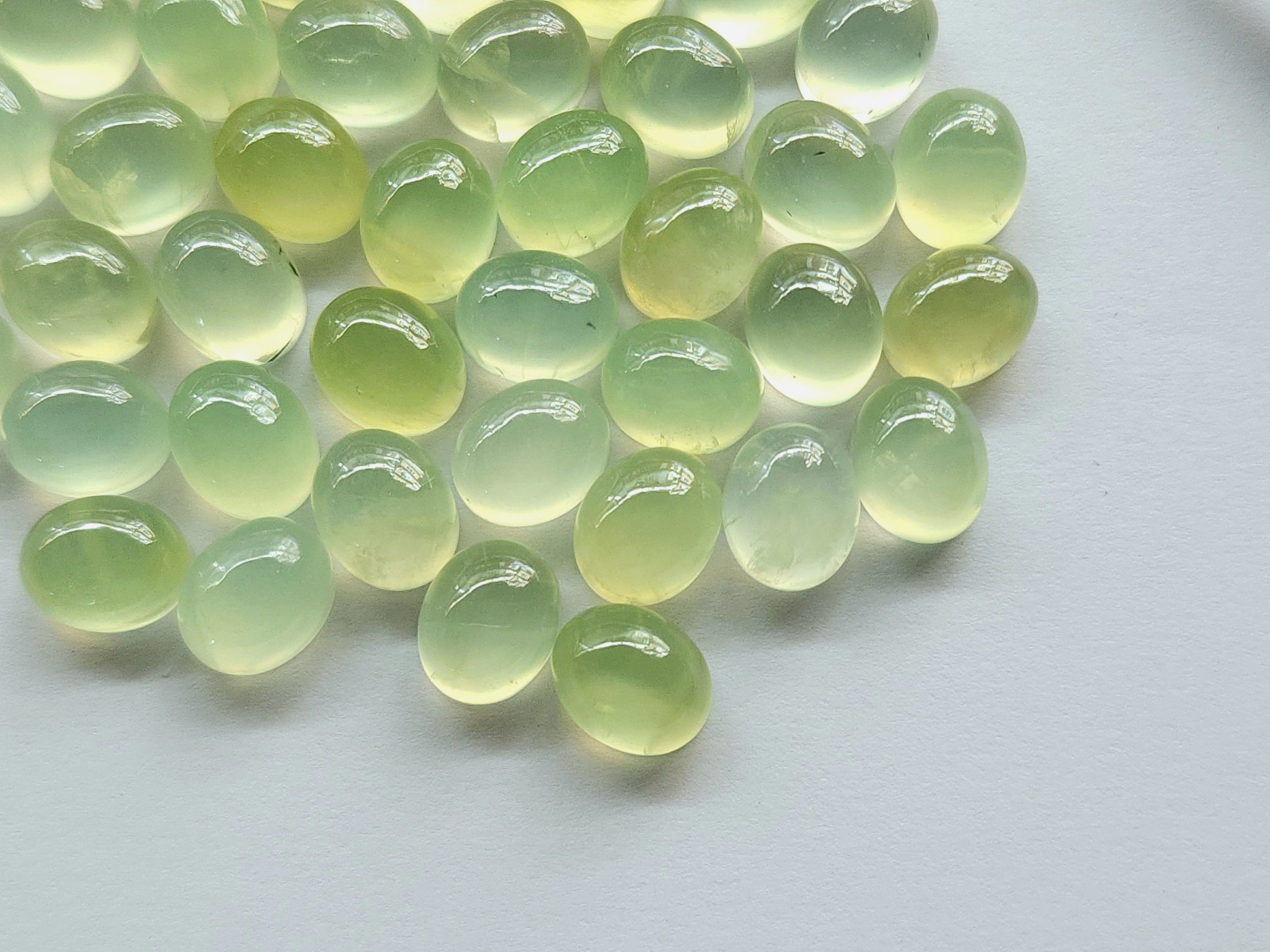 AAA Natural Prehnite Oval Shape Cabochon Pairs for Earrings & More
