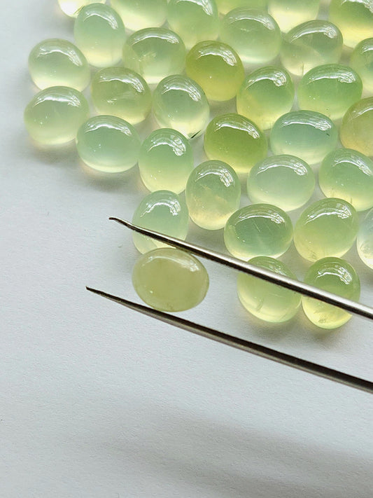 AAA Natural Prehnite Oval Shape Cabochon Pair 8.5x10.5MM