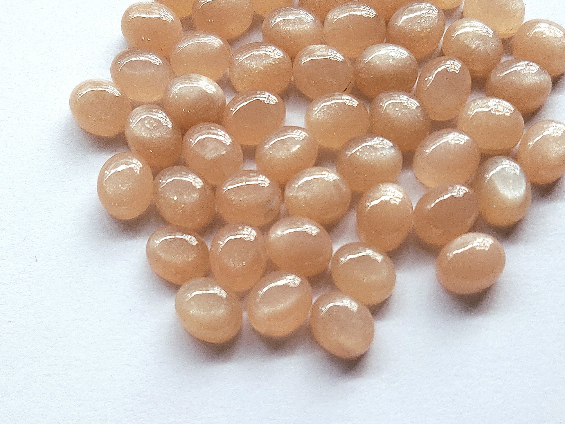 AAA Natural Peach Moonstone Oval Shape Cabochon
