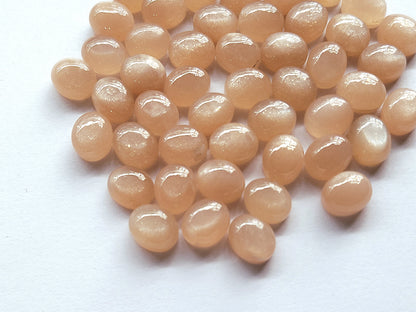 AAA Natural Peach Moonstone Oval Shape Cabochon Pair | 8.5x10.5MM