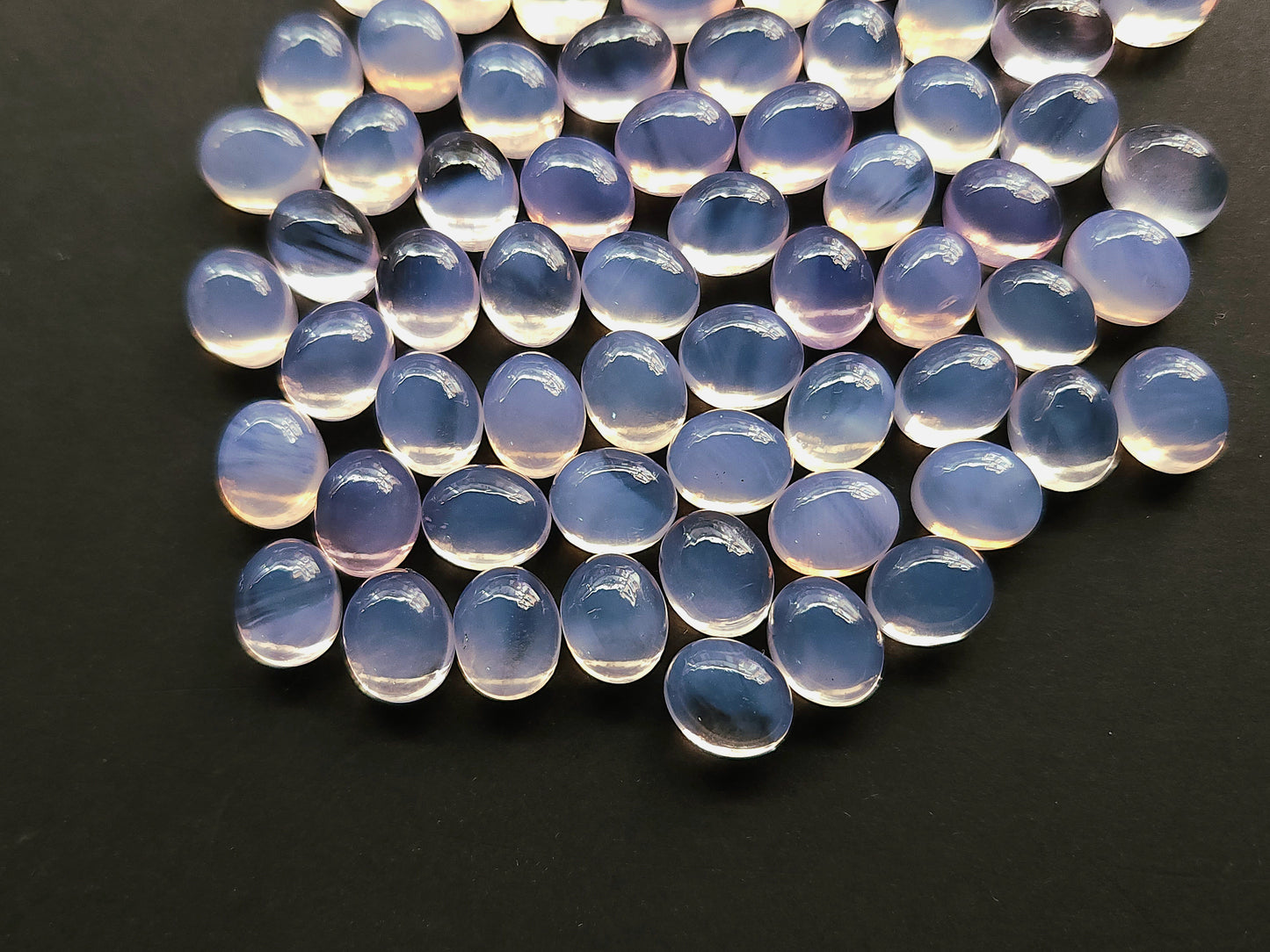 AAA Natural Lavender Quartz Oval Shape Cabochon Pair 8.5x10.5MM
