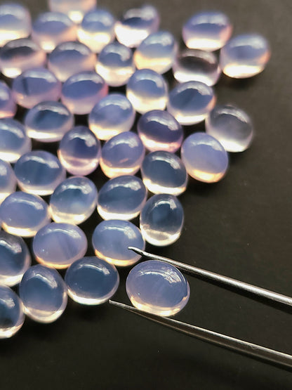 AAA Natural Lavender Quartz Oval Shape Cabochon Pair 8.5x10.5MM