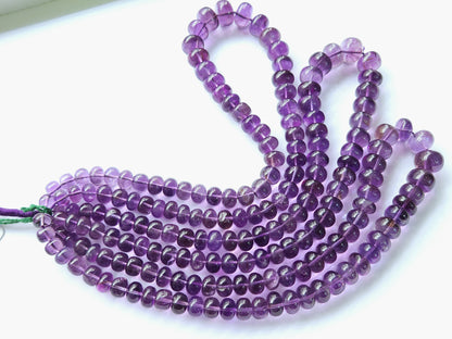 Natural Amethyst Smooth Rondelle Beads Necklace | 8 To 12 MM