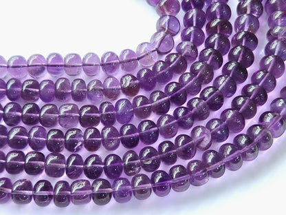 Natural Amethyst Smooth Rondelle Beads Necklace | 8 To 12 MM