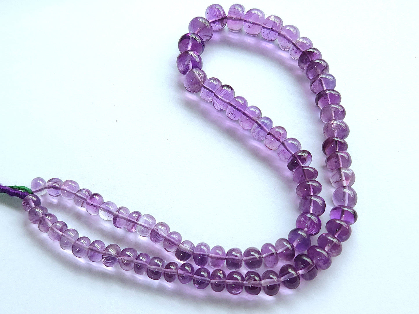 Natural Amethyst Smooth Rondelle Beads Necklace | 6 To 10 MM