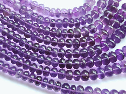 Natural Amethyst Smooth Rondelle Beads Necklace | 8 To 12 MM