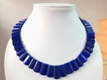 Natural Lapis Lazuli Bib Necklace | Handmade Gemstone Cleopatra Choker